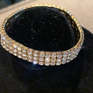 Vintage three strand rhinestone bracelet.